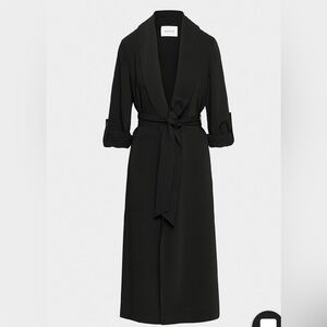 Aritzia Babaton Black Belted Long Coat